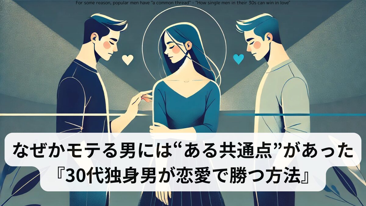 For some reason, popular men have "a common thread" - "How single men in their 30s can win in love"