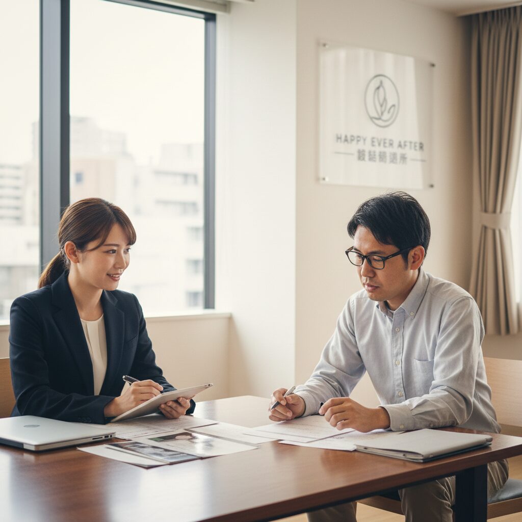 筆者作成イメージ：婚活がうまくいかない男性こそ相談所