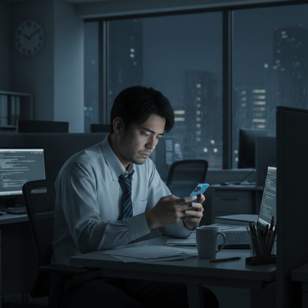 筆者作成イメージ:婚活に疲れた男性が陥る思考の罠