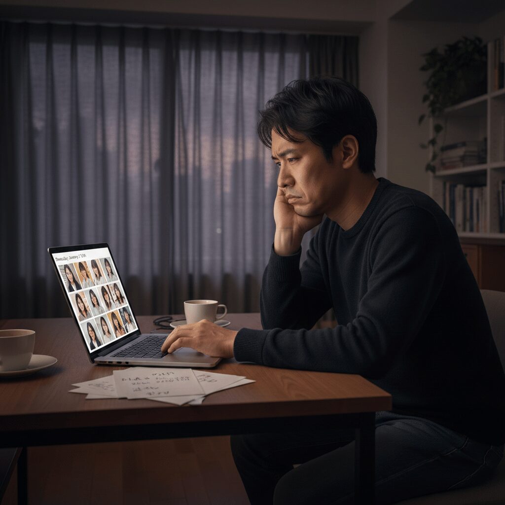 筆者作成イメージ:地方や田舎に住む社会人の出会いの限界