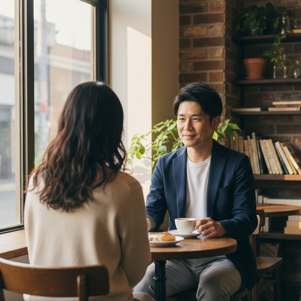 筆者作成イメージ：清潔感のある服装とジャケパン