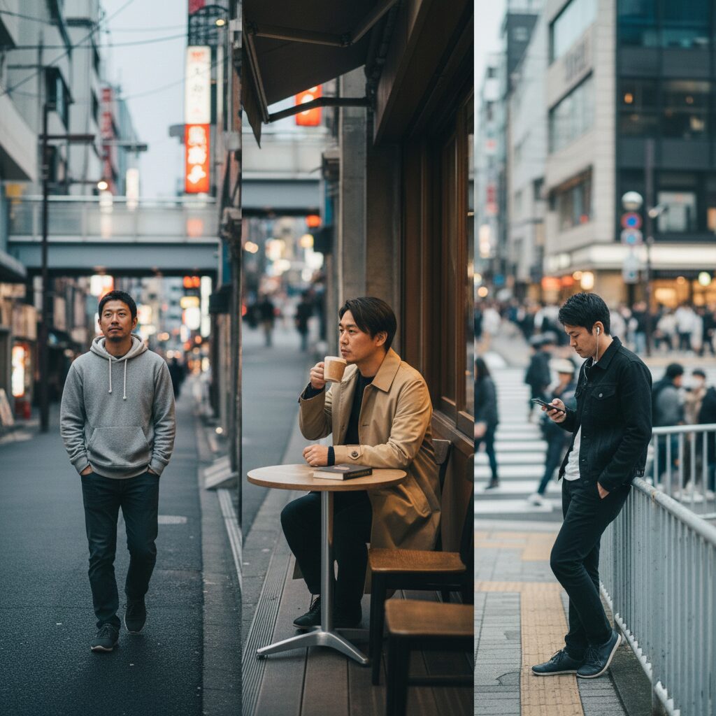 筆者作成イメージ：40代未婚男性の割合と社会的位置