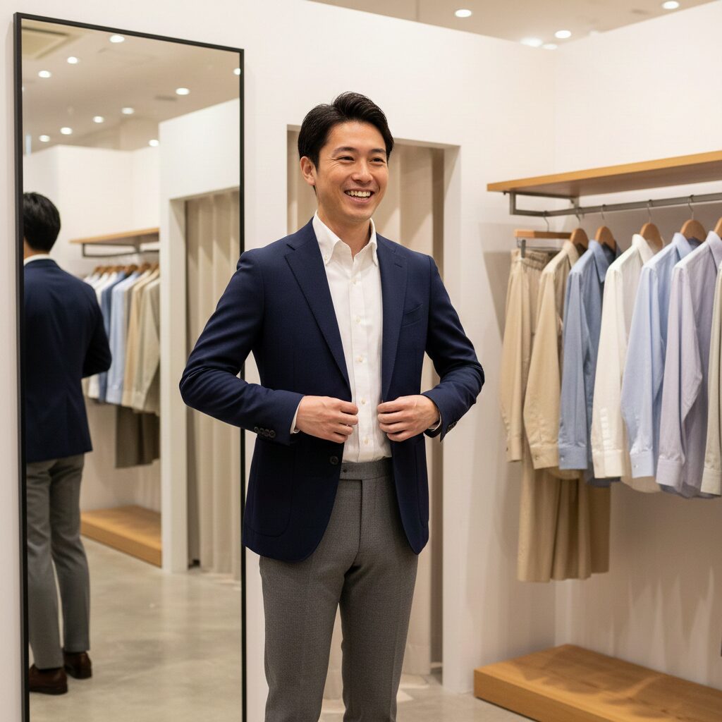 筆者作成イメージ:30代後半の男性が選ぶべき身だしなみの整え方