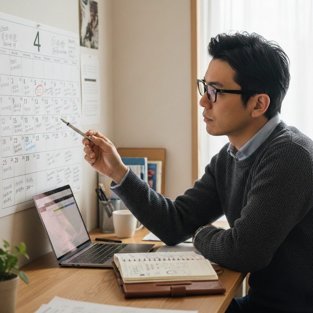 筆者作成イメージ：1年以内の成婚を目指す短期集中型の活動計画